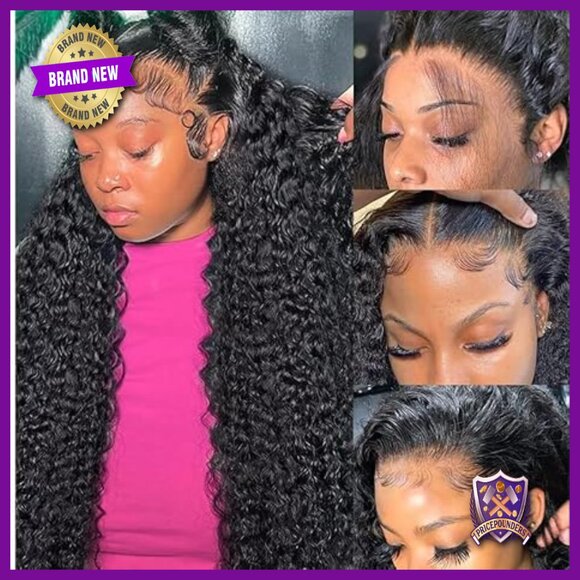 30 Inch Deep Wave Lace Front Wig Human Hair Pre Plucked 13x6 HD main image 4